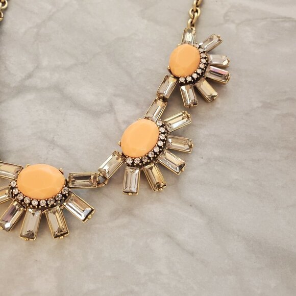 🧡 J.Crew Antique Rhinestones Crystal Pave Cluster Burst Statement Necklace 🧡 - Picture 6 of 16